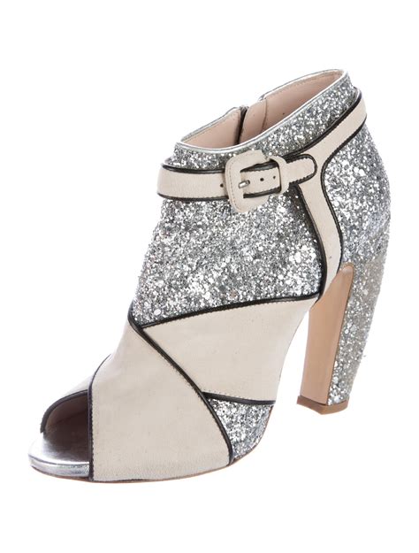 miu miu glitter booties|Miu Miu Glitter Shoes .